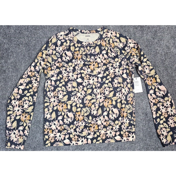 Sonoma NWT Women's Size XS Multicolored Floral Long Sleeve Relaxed Sweatshirt - Picture 1 of 7